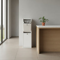 Mobile per la raccolta differenziata LUA – 2 scomparti (40 L), bianco, design moderno e compatto