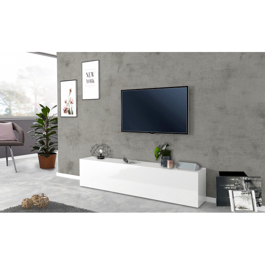 Mobile Porta TV Maruska – 1 anta a ribalta – 180x40x30 – Bianco Lucido