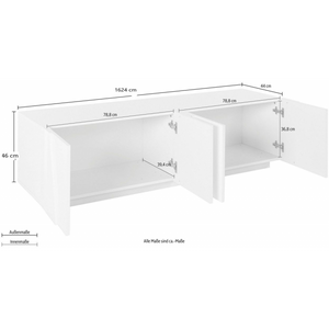 Mobile Porta TV Ping 160 – 4 ante – Cemento Bronx