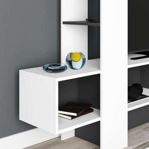 Mobile porta TV Troya bianco antracite con anta a ribalta