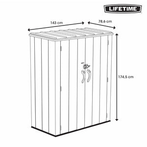 Mobile Portaoggetti da Giardino in Resina Simil Legno 140x70