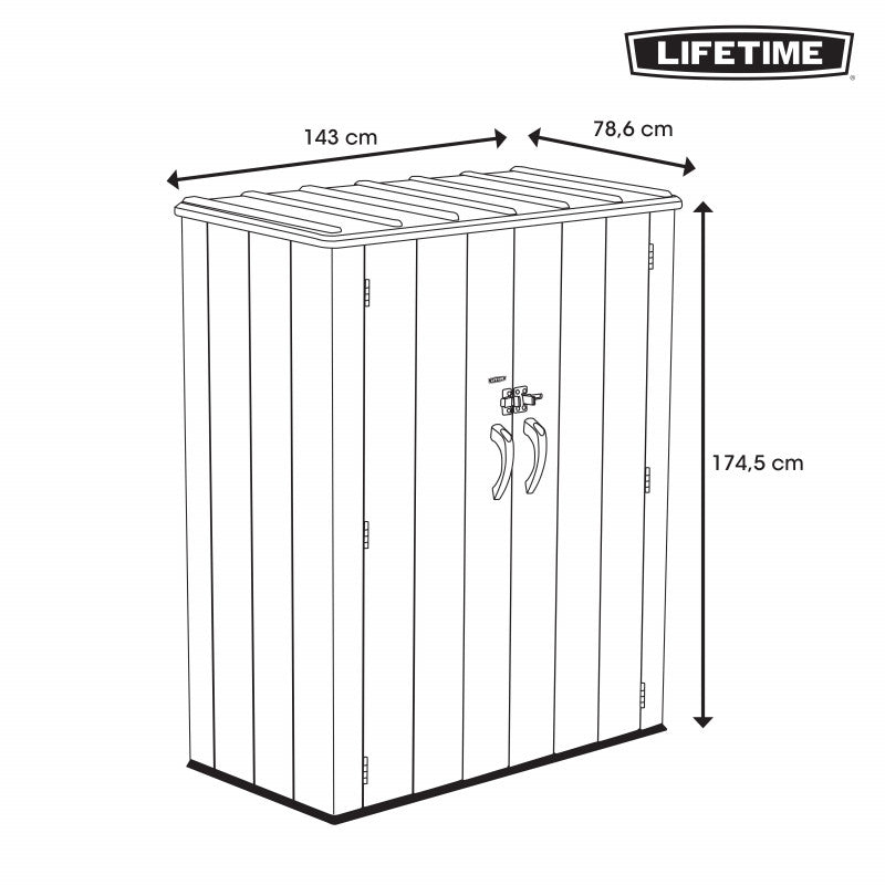 Mobile Portaoggetti da Giardino in Resina Simil Legno 140x70