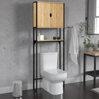 IDMarket - Mobile scaffale sopra WC con armadio DETROIT design industriale