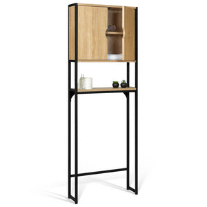 IDMarket - Mobile scaffale sopra WC con armadio DETROIT design industriale