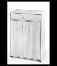 Mobile Scarpiera Armadio 2 Ante Cassetto 5 Ripiani Legno Bianco 95x63x33cm 770937         
