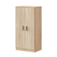 Mobile scarpiera H 108 rovere canadese in legno con 2 ante e 6 ripiani