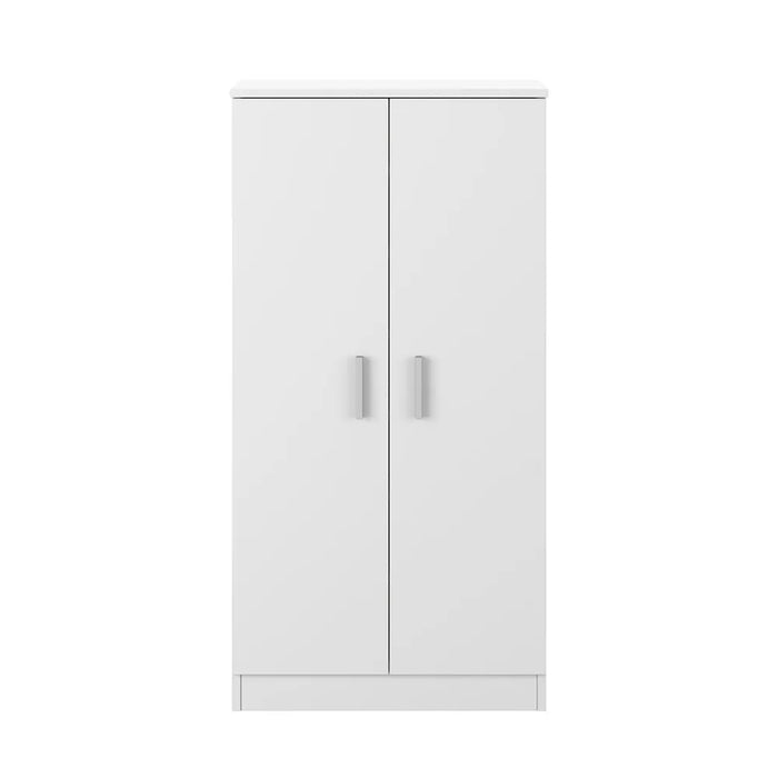 Mobile scarpiera H 180 cm in legno bianco con ante e ripiani regolabili