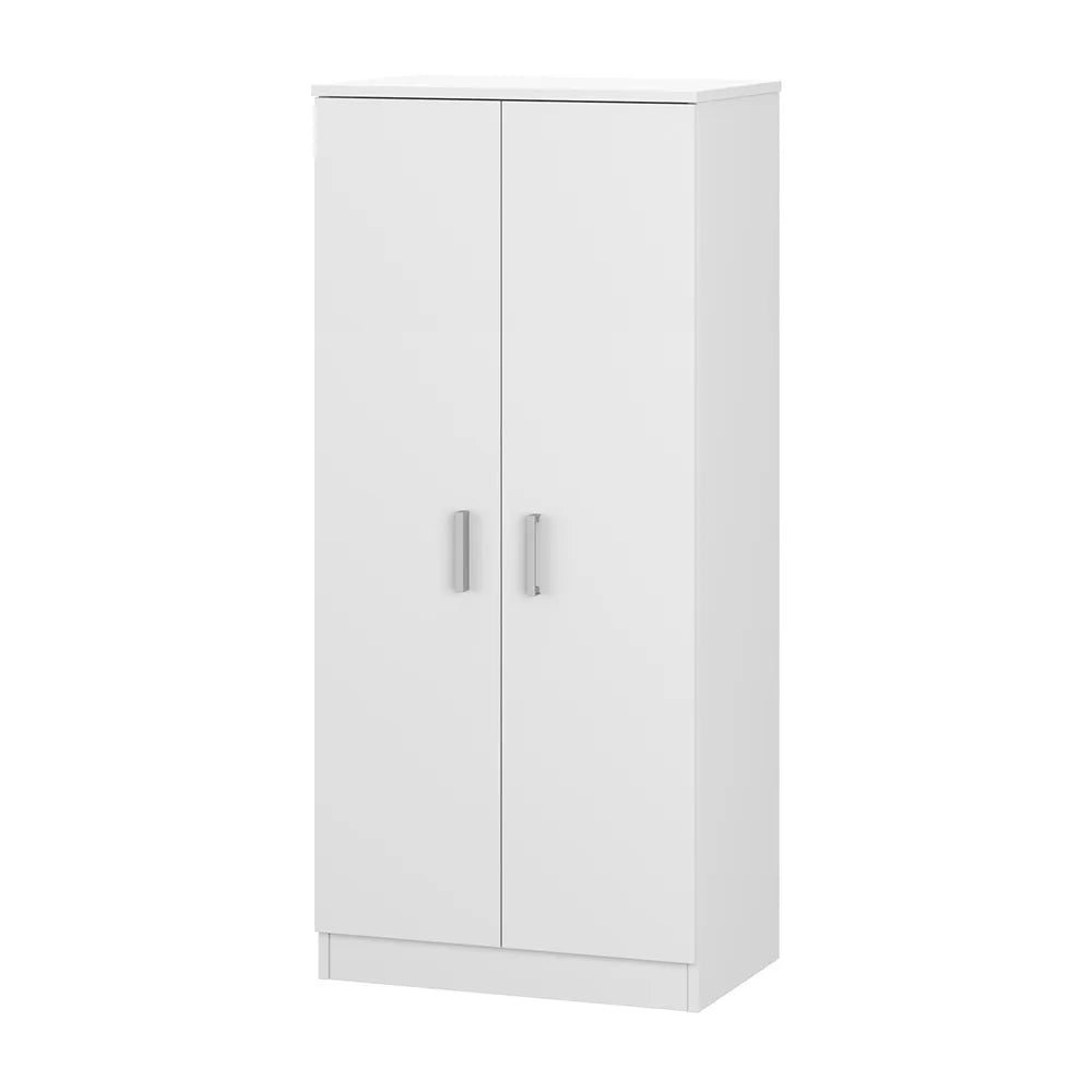 Mobile scarpiera H 180 cm in legno bianco con ante e ripiani regolabili