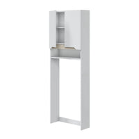 Mobile sopra lavatrice bianco e rovere con ripiani regolabili Brillo