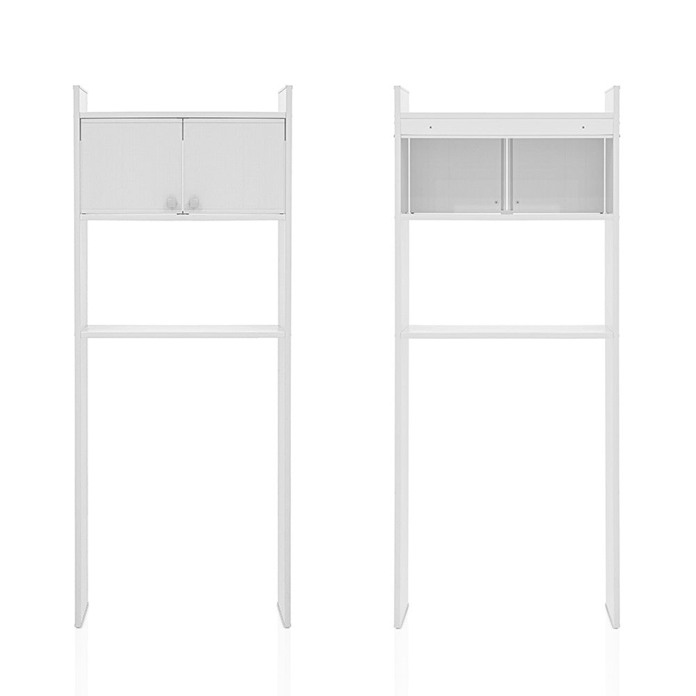 Mobile sopra lavatrice in pvc bianco in kit di montaggio