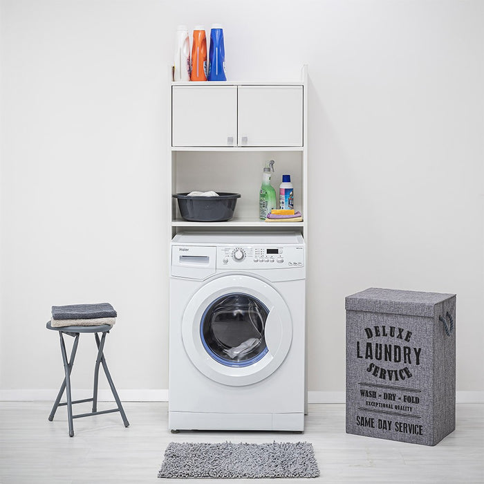 Mobile sopra lavatrice in pvc bianco in kit di montaggio