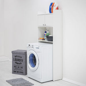 Mobile sopra lavatrice in pvc bianco in kit di montaggio