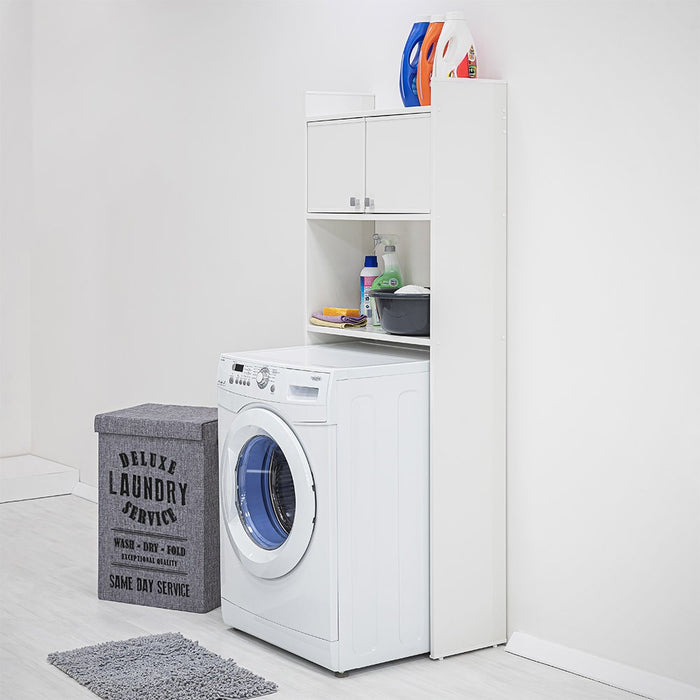 Mobile sopra lavatrice in pvc bianco in kit di montaggio