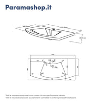 Mobile sospeso 100 cm grigio lucido con un cassetto e lavabo in ceramica, frontale curvo | Lula