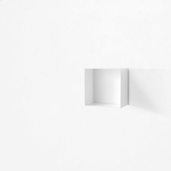 Mobile Bagno 120cm | Lavabo, Doppio Cassettone, Specchio Con Lampada E Cubi Porta Oggetti - Composizione bianca