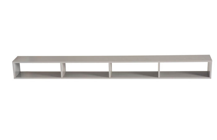 Mobile Bagno Sospeso 100cm Con Cassetto, Pensile a Giorno, Specchio e Lampada - Laccato Bianco Opaco + Pensile Grigio Chiaro