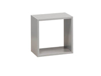 Mobile Bagno Sospeso 100cm Con Cassetto, Pensile a Giorno, Specchio e Lampada - Laccato Bianco Opaco + Pensile Grigio Chiaro