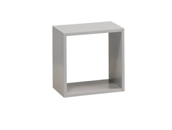 Mobile Bagno Sospeso 100cm Con Cassetto, Pensile a Giorno, Specchio e Lampada - Laccato Bianco Opaco + Pensile Grigio Chiaro