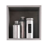 Mobile Bagno Sospeso 100cm Con Cassetto, Pensile a Giorno, Specchio e Lampada - Laccato Bianco Opaco + Pensile Grigio Chiaro