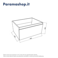 Mobile bagno sospeso 60 cm blu pastello opaco con lavabo | Darwin