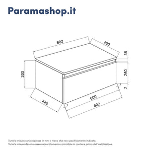 Cassettone sospeso 60 cm antracite | Darwin