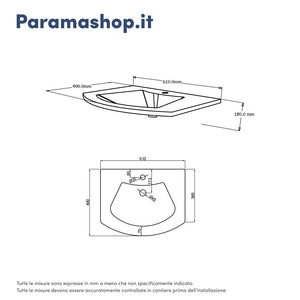 Mobile sospeso 60 cm grigio lucido con un cassetto e lavabo in ceramica, frontale curvo | Lula