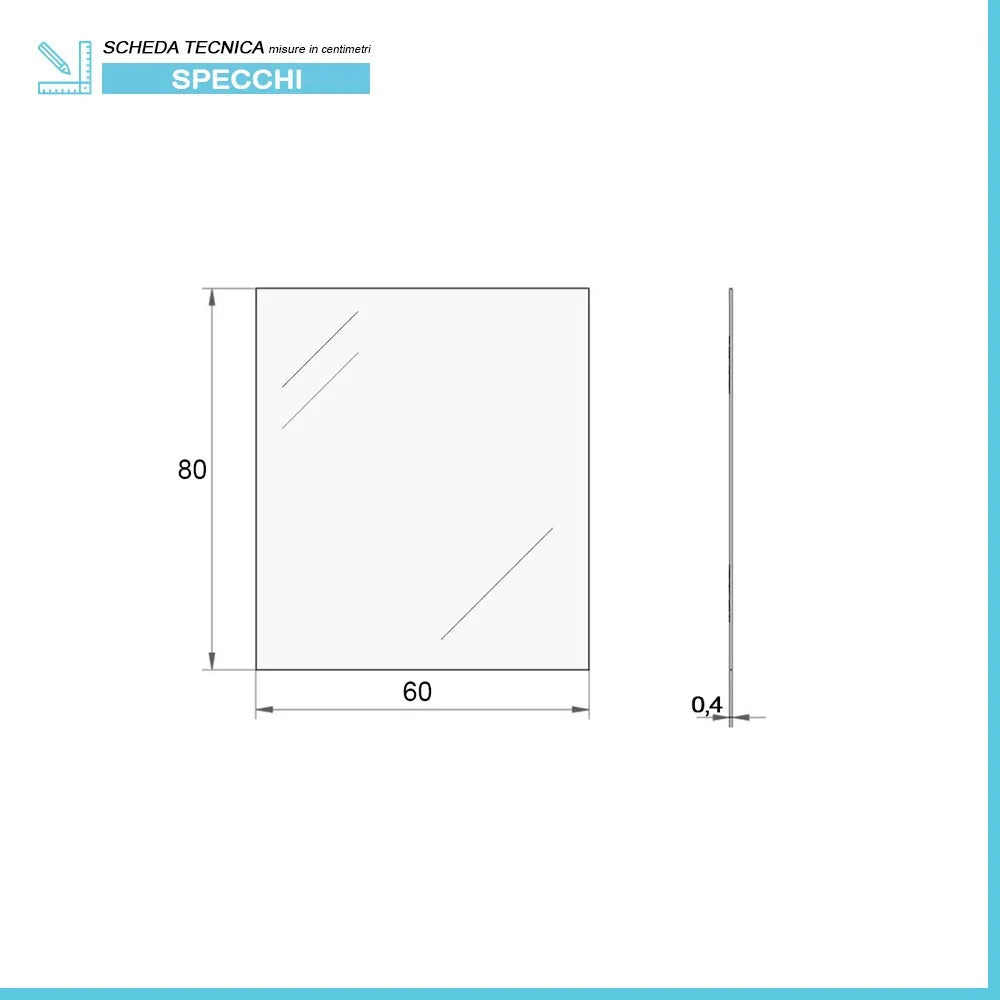 Mobile sospeso 80 cm bianco lucido con lavabo incasso e specchio Iside