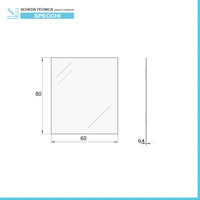 Mobile sospeso 80 cm bianco lucido con lavabo incasso e specchio Iside