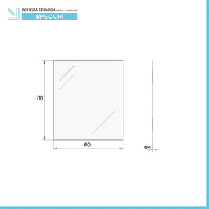 Mobile sospeso 80 cm blu pastello con lavabo incasso e specchio Iside