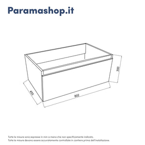 Mobile bagno sospeso 80 cm blu pastello opaco con lavabo | Darwin