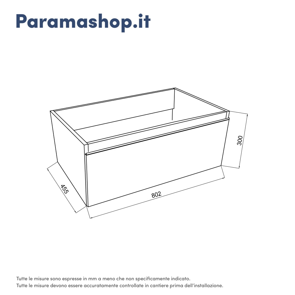 Mobile bagno sospeso 80 cm antracite con lavabo | Darwin