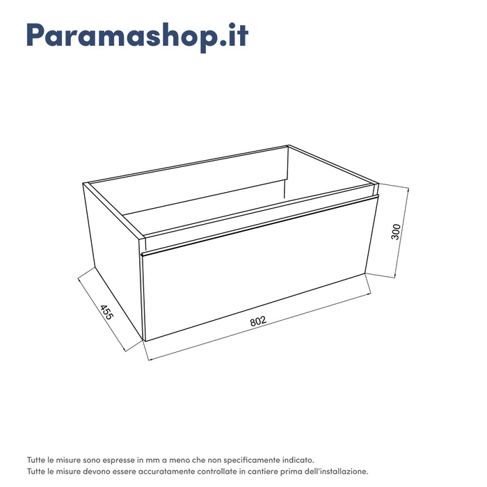 Mobile bagno sospeso 80 cm antracite con lavabo | Darwin