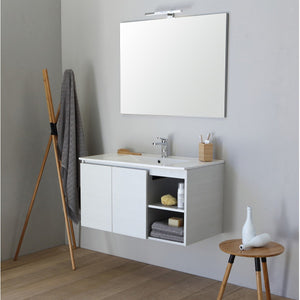 Mobile bagno sospeso 90cm bianco promenade con specchio alba 90