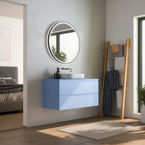 Mobile bagno sospeso 100 cm due cassetti carta da zucchero con top | Ardenne