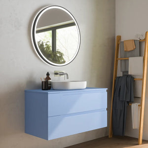 Mobile bagno sospeso 120 cm due cassetti carta da zucchero con top | Ardenne