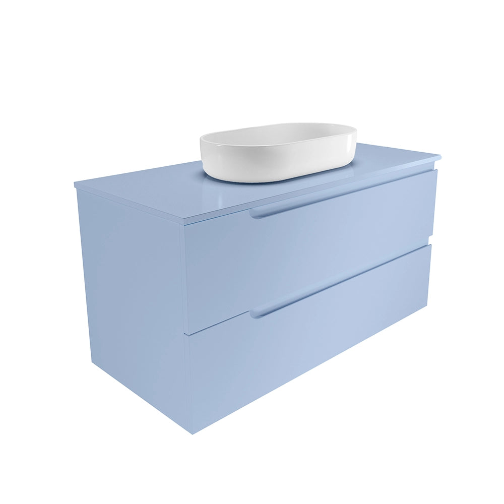 Mobile bagno sospeso 100 cm due cassetti carta da zucchero con top | Ardenne