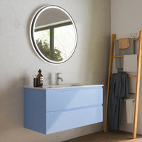 Mobile bagno sospeso 60 cm due cassetti carta da zucchero con lavabo | Ardenne