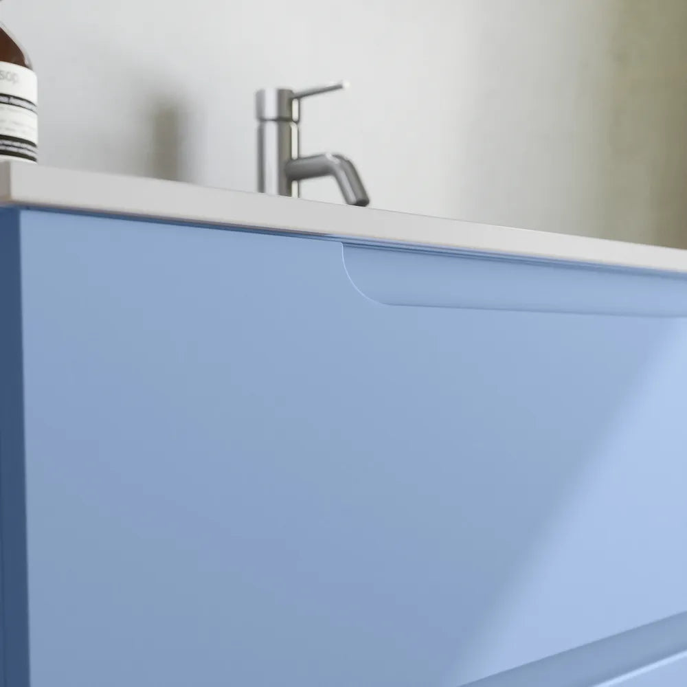 Mobile bagno sospeso 60 cm due cassetti carta da zucchero con lavabo | Ardenne