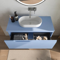 Mobile bagno sospeso 70 cm un cassetto carta da zucchero con top | Ardenne