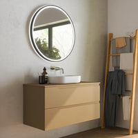 Mobile bagno sospeso 60 cm due cassetti sabbia opaco con top | Ardenne