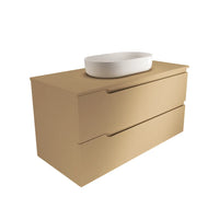 Mobile bagno sospeso 70 cm due cassetti sabbia opaco con top | Ardenne