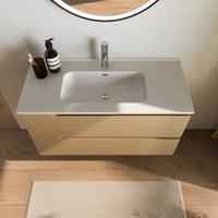 Mobile bagno sospeso 60 cm due cassetti sabbia opaco con lavabo | Ardenne