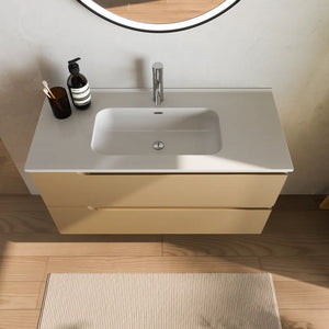 Mobile bagno sospeso 60 cm due cassetti sabbia opaco con lavabo | Ardenne