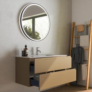 Mobile bagno sospeso 60 cm due cassetti sabbia opaco con lavabo | Ardenne