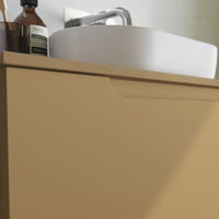 Mobile bagno sospeso 100 cm un cassetto sabbia opaco con top | Ardenne