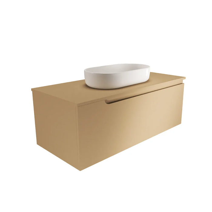 Mobile bagno sospeso 90 cm un cassetto sabbia opaco con top | Ardenne