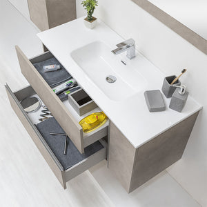Mobile Sospeso Bagno Effetto Pietra Beige da 110 cm