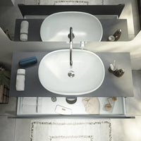 Mobile bagno sospeso 120 cm grigio opaco un cassettone con top | Bako