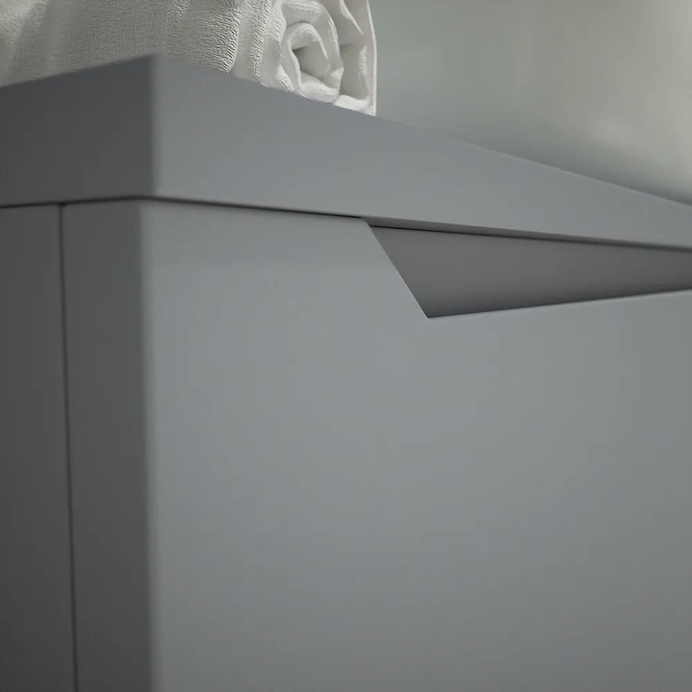 Mobile bagno sospeso 120 cm grigio opaco un cassettone con top | Bako