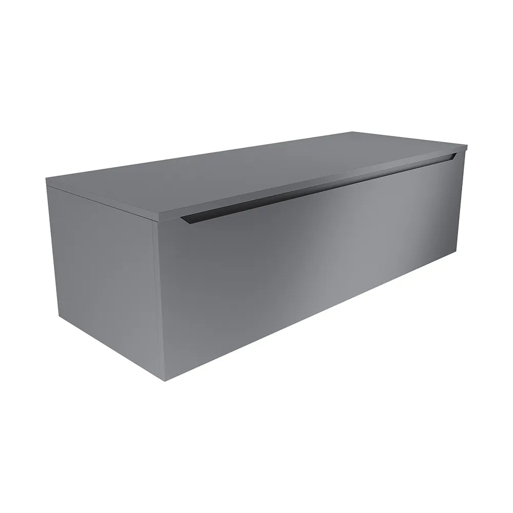 Mobile bagno sospeso 90 cm grigio opaco un cassettone con top | Bako